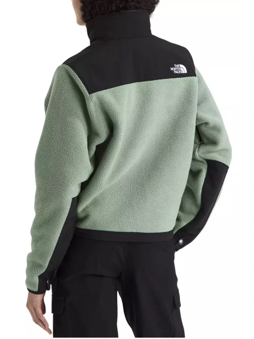 The North Face Women's Two-Tone Teddy Fleece Jacket in Sage Green and Black - Picture 2 of 7